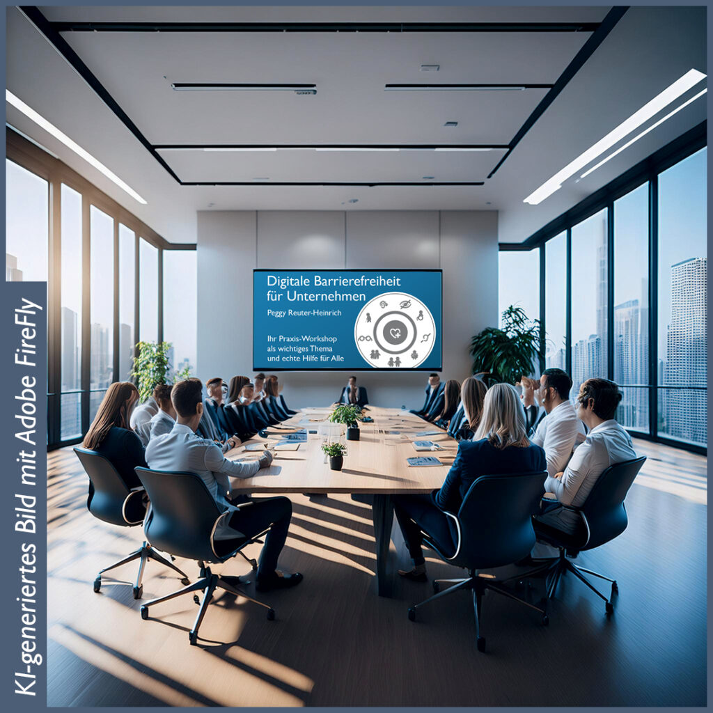 Mehrere Menschen nehmen an dem Workshop zur Barrierefreiheit von Unternehmen teil