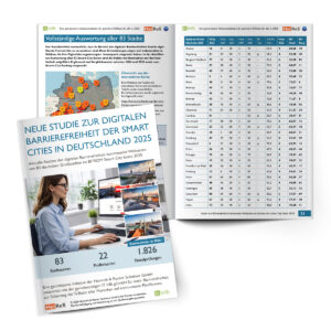 PDF-Studie zur digitalen Barrierefreiheit deutscher Smart Cities 2025 mit Tabellen, Karten und Prüfberichten.