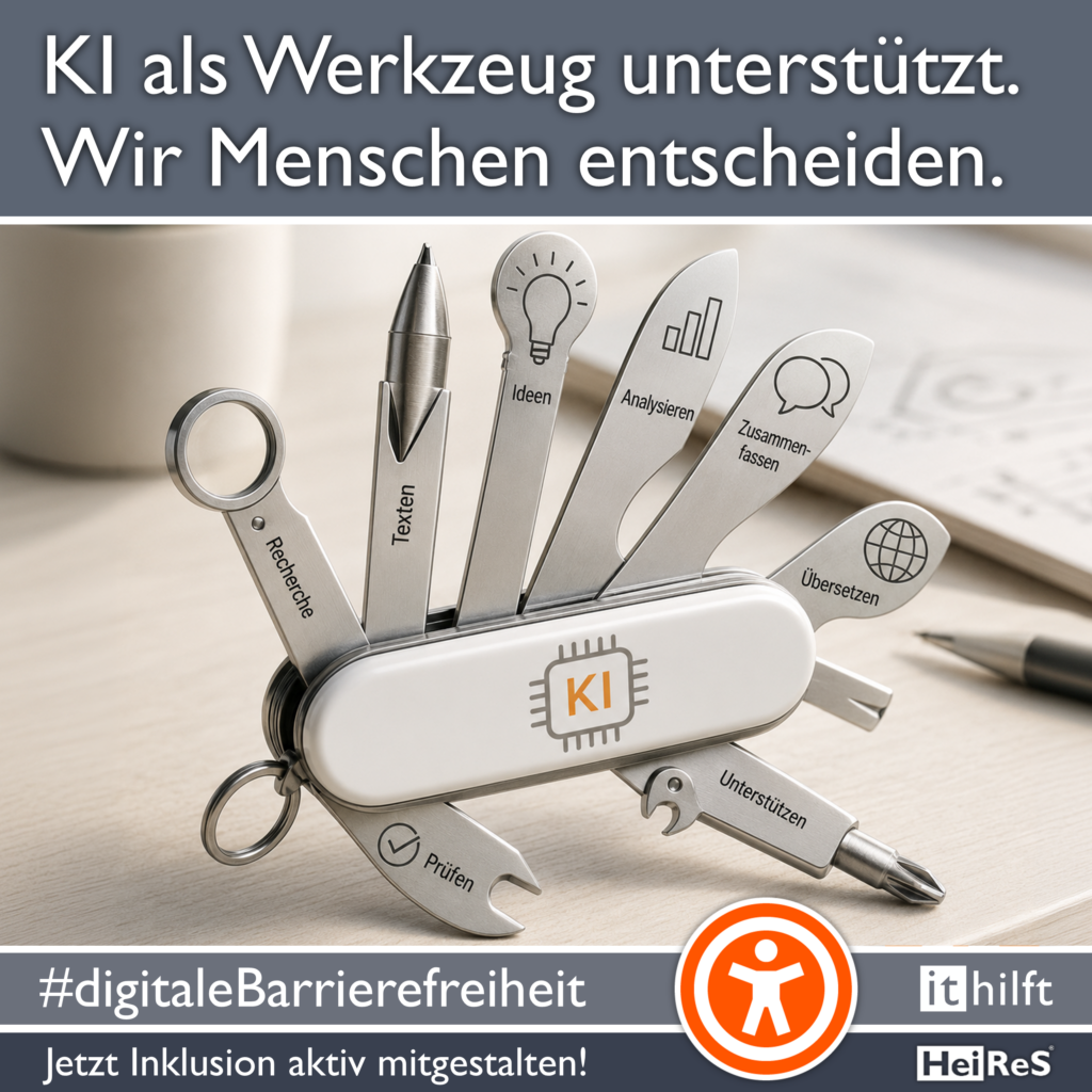 KI als als multifunktions Taschenmesser dargestellt