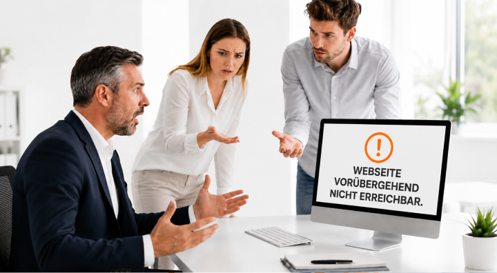 Geschäftsführer ist entsetzt weil seine Firmenwebseite nicht erreichbar ist