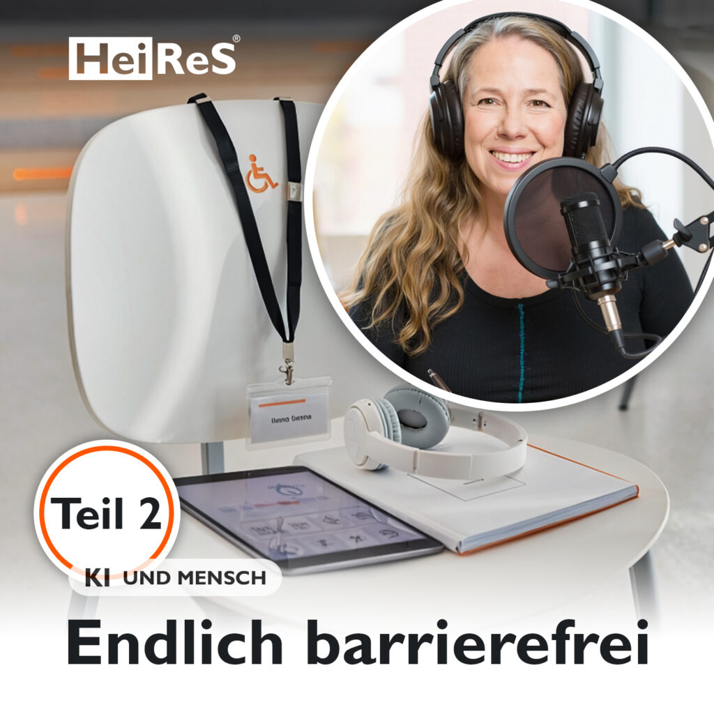 Ein Stuhl bei einer Veranstaltung es liegen ein Tablet, Unterlagen, Kopfhörer und ein Pass auf dem Stuhl. Erstellt durch KI und Mensch. Teil 2 barrierefreie Veranstaltungen